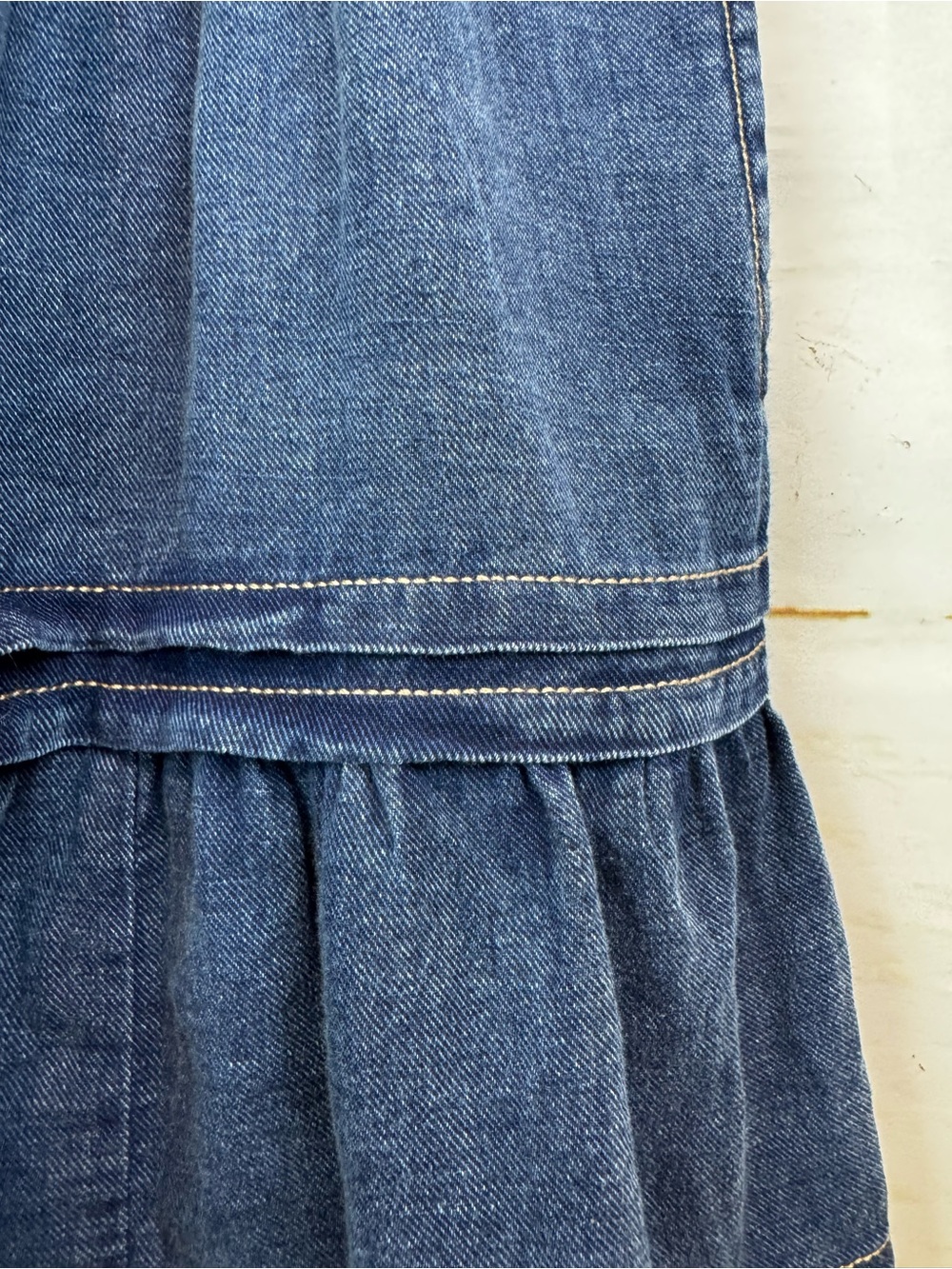 Anthropologie | Blue Denim Somerset Tiered Mini Dress, 2X - Picture 9 of 13